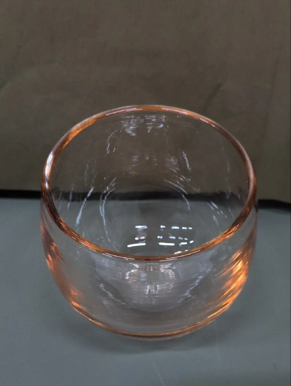 Glassybaby Votive Holder Clear The Hint Of Orange / Peach Tone.